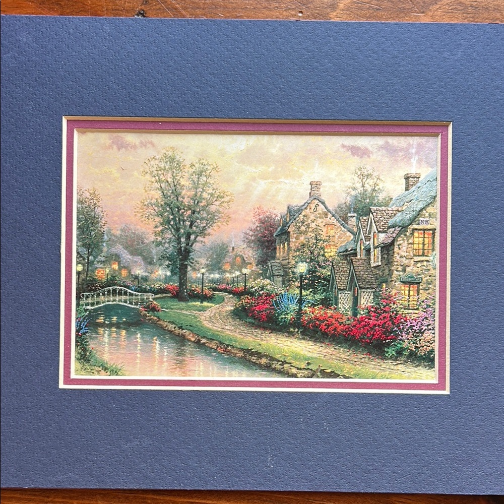Thomas Kinkade Matted Art Print English Country Cottage Garden Landscape‎ Scene